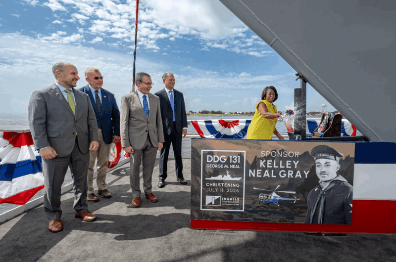 US Navy christens newest Flight III Arleigh Burke-class destroyer