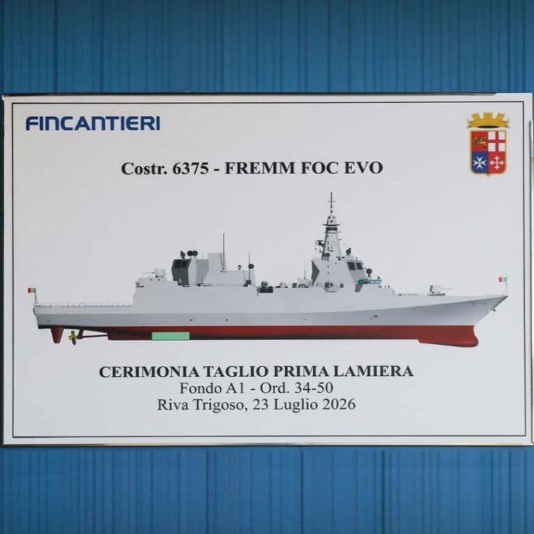 Fincantieri cuts steel for Italian Navy’s second FREMM EVO frigate